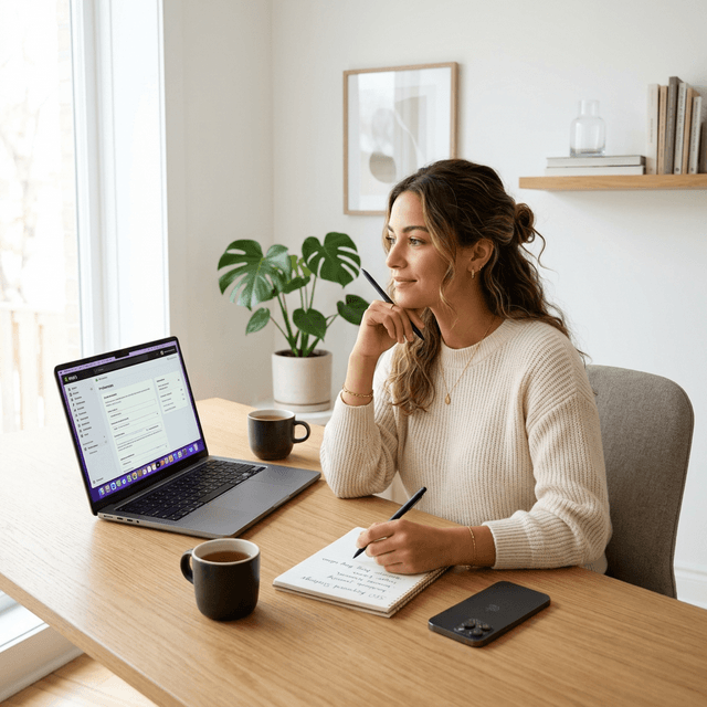 Business owner optimizing their website SEO